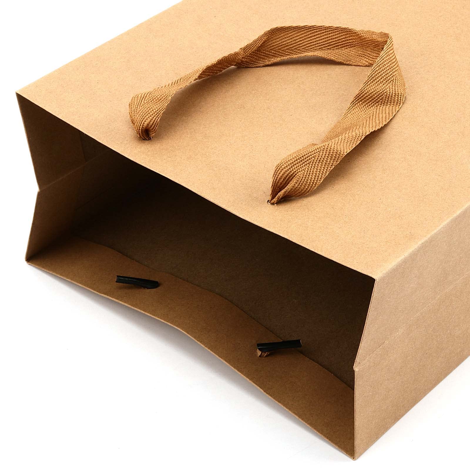 JEUIHAU 30 sacchetti di carta kraft, 28 x 20 x 10 cm, con manici larghi, sacchetti regalo in carta kraft marrone, per feste, compleanni, matrimoni e shopping