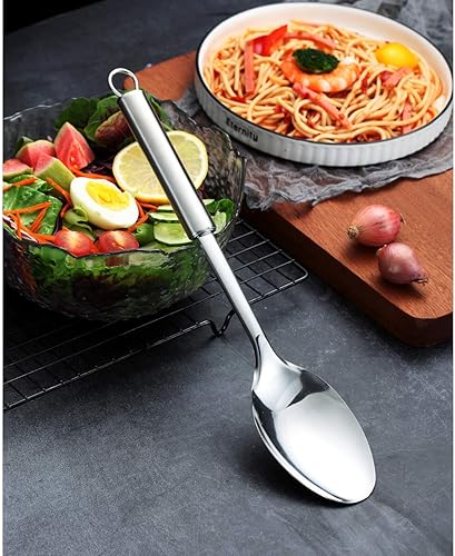 Miniatura 3 de Berglander Cuchara sólida, cucharas de cocina sólidas de acero inoxidable, porción sólida, cucharas de cocina, cuchara para cocinar, untado