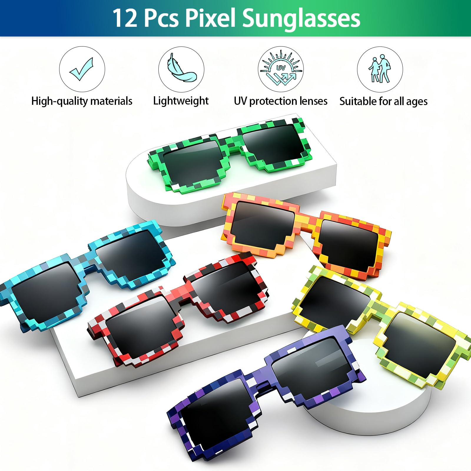 208Pcs Video Game Party Favors Kit - 12 Guest, Gamer Goodie Bag Stuffers for Kids Gaming Theme Birthday Party Decorations Supplies & Piñata Fillers - 4