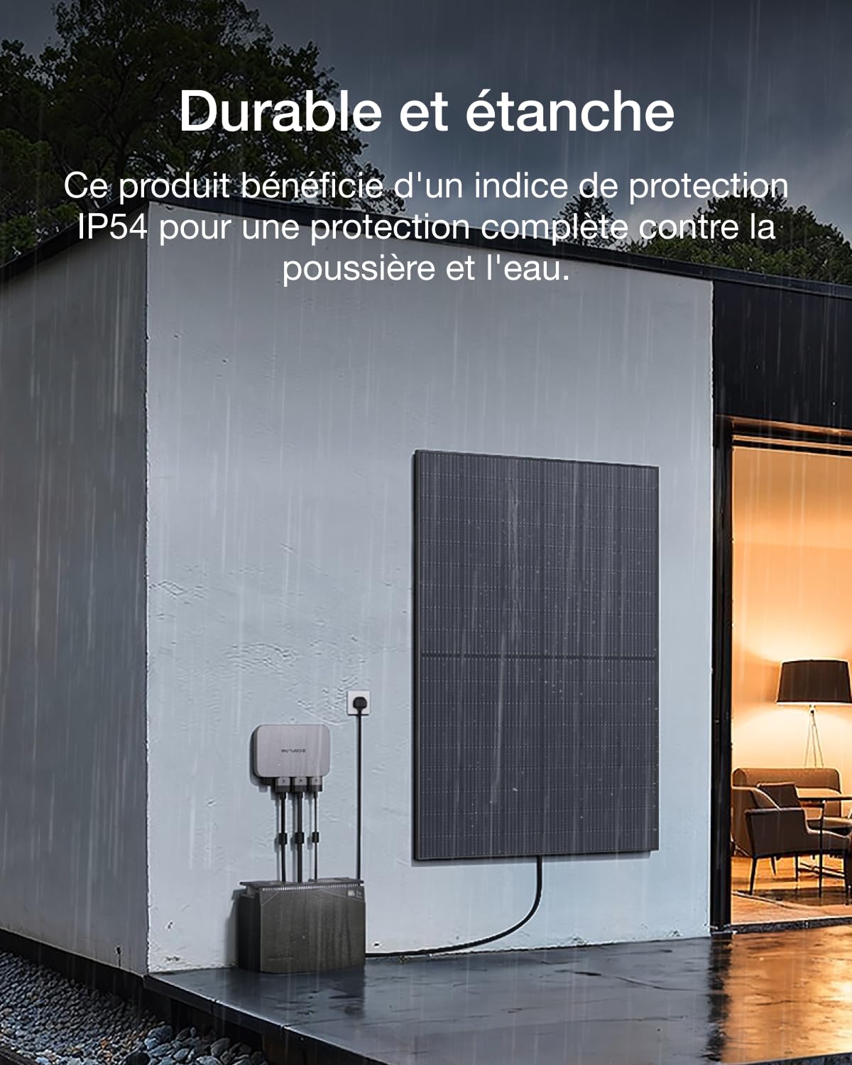 EcoFlow Powerstream Centrale de balcon avec mémoire 0% VAT, micro-onduleur couplé au réseau Wi-Fi 800 W, batterie étanche 2 kWh, panneaux solaires rigides de 400 W, 2 commandes par application,