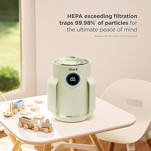 Miniatura 2 de Shark Purificador de aire para el hogar, NeverChange Compact Pro, para dormitorio, guardería, oficina en casa, dormitorio, filtro HEPA, captura