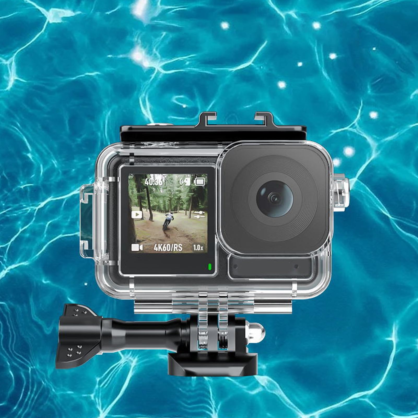 Estuche de Buceo para Cámara para Osmo Action 4 Action 3, Carcasa Impermeable de 196 Pies, Accesorios para Cámaras Deportivas, Buceo de 60 M, con Filtro de 3 Piezas + Película