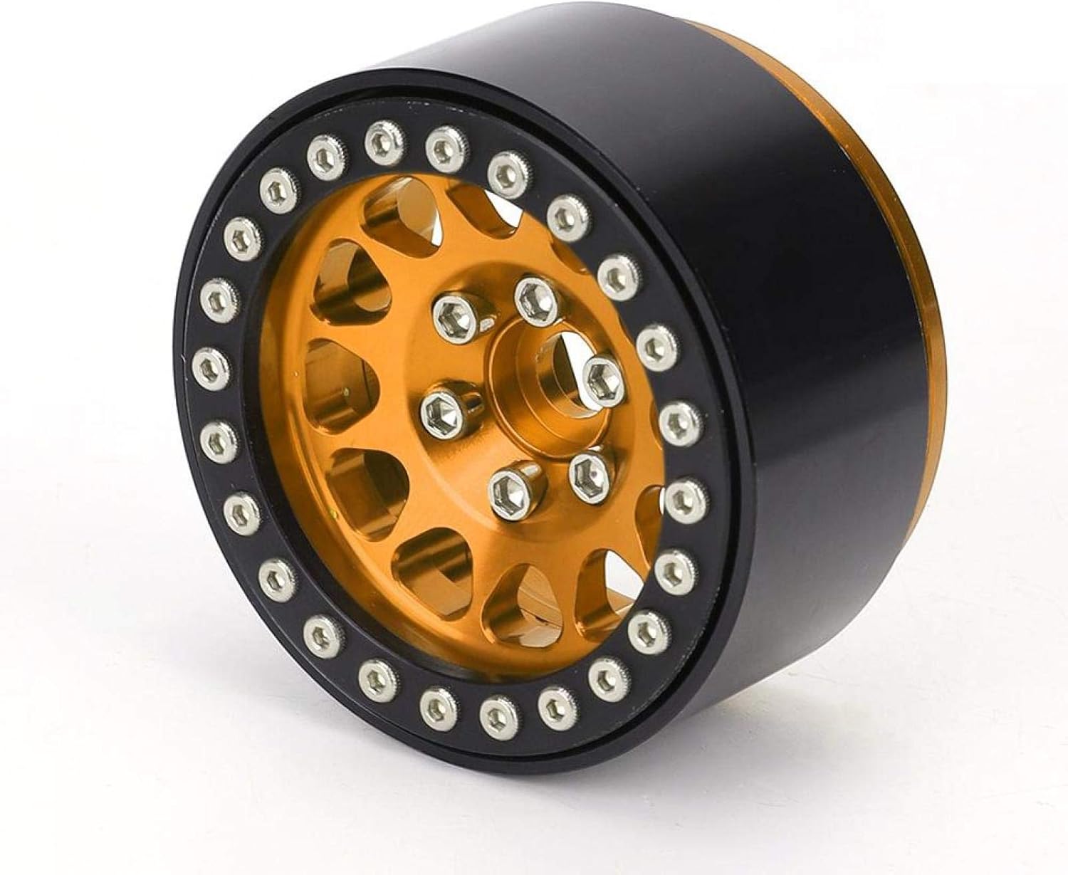 SALUTUYA Rc Crawler Part Metal Alloy Reasonable Design Rc Tire for 1:10 Rc Crawler Excavators(Black Gold) : Toys & Games