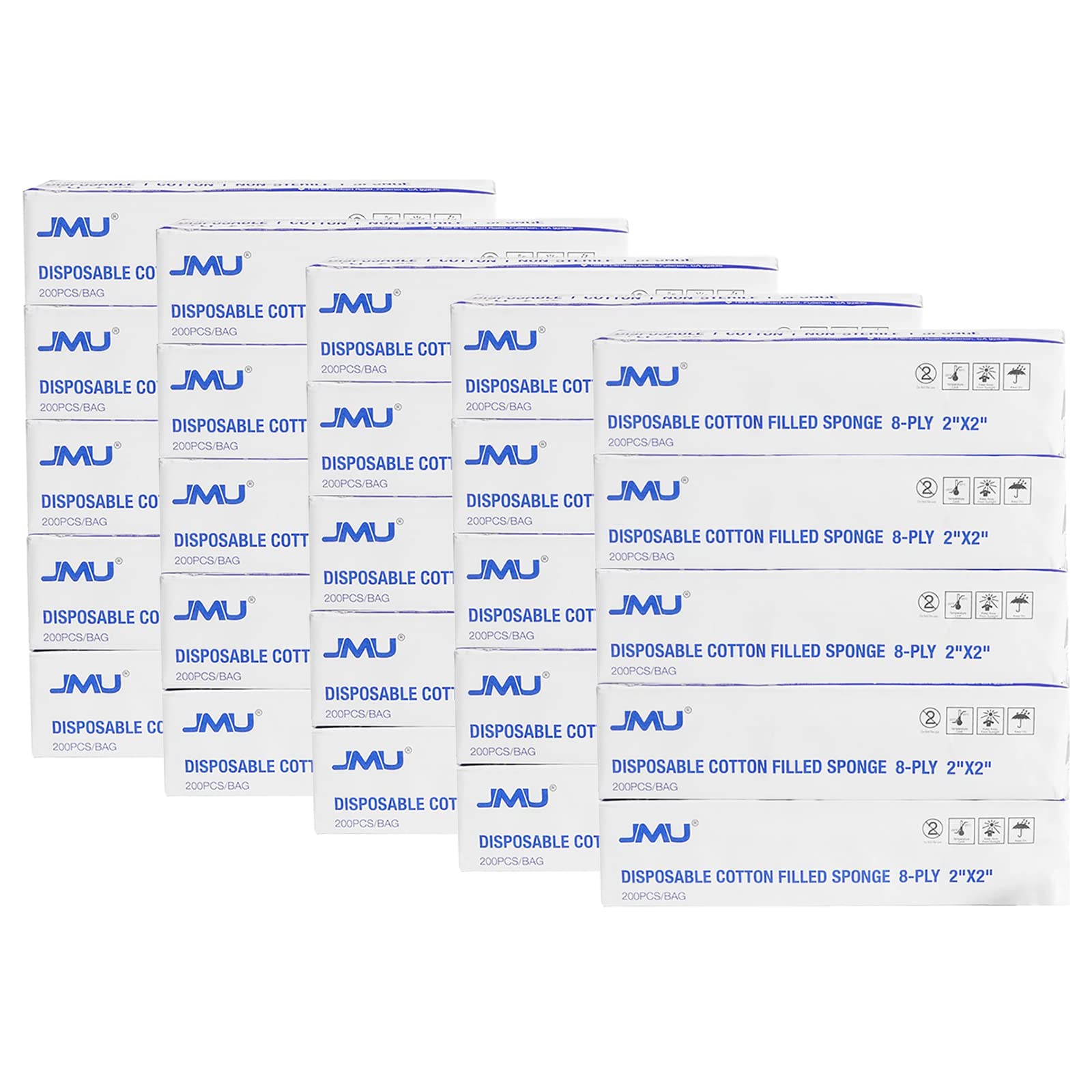 JMU 200Pcs Cotton Gauze Pads 2x2, 8-ply Woven Gauze Sponges, Non-Sterile — Amazon image 9