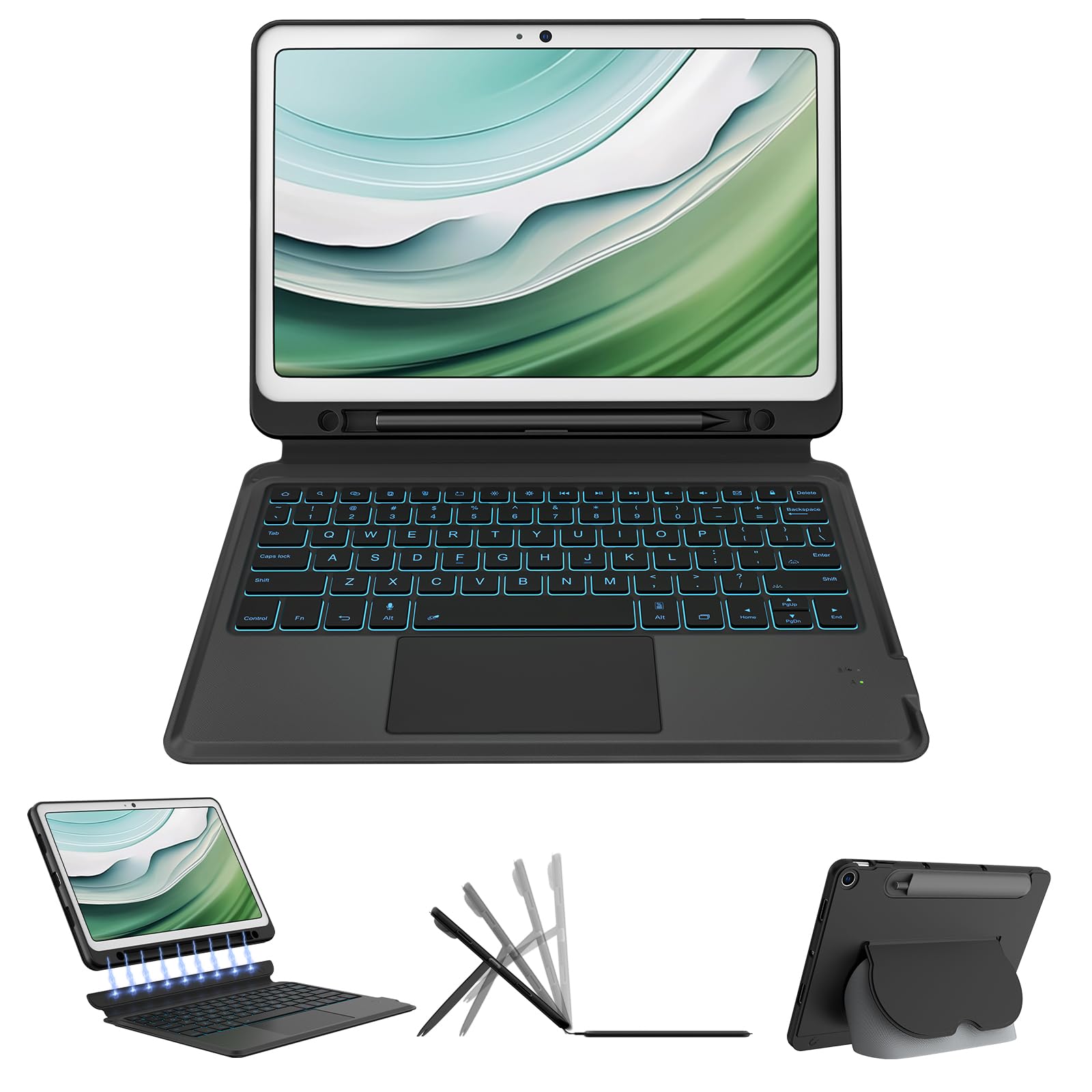 for Google Pixel Tablet 11-inch (2023) Keyboard Case, Detachable Magnetic Stand, Rechargeable Backlit Keyboard with Palm Rejection Touchpad, Protective Cover Compatible with Speaker Dock