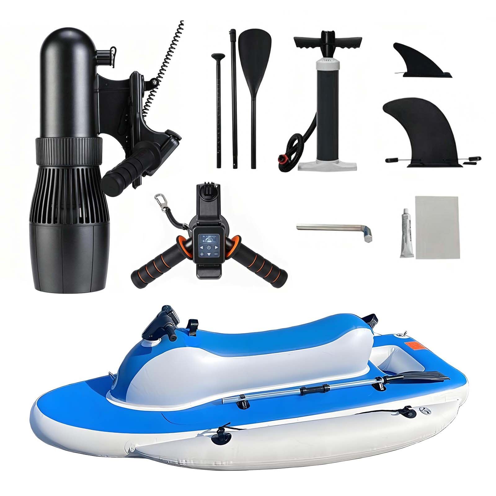 QFGain Foldable Electric Kayak – 500W Underwater Propulsion, 40M Dive Capability, and 10-Speed Motor Boat+500W10A