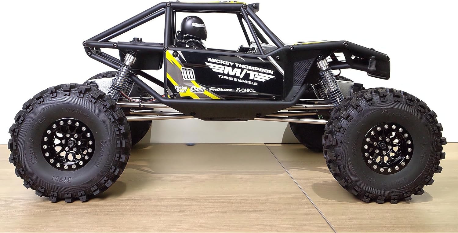 RC 1.9 Inch Beadlock Wheels Negative Offsets 8mm Rims Hex 12mm Aluminum Wheel for TRX4 TRX6 SCX10 Gen8 1/10 RC Crawler Remote Control Car Upgrades Accessories 4PCS (Black))