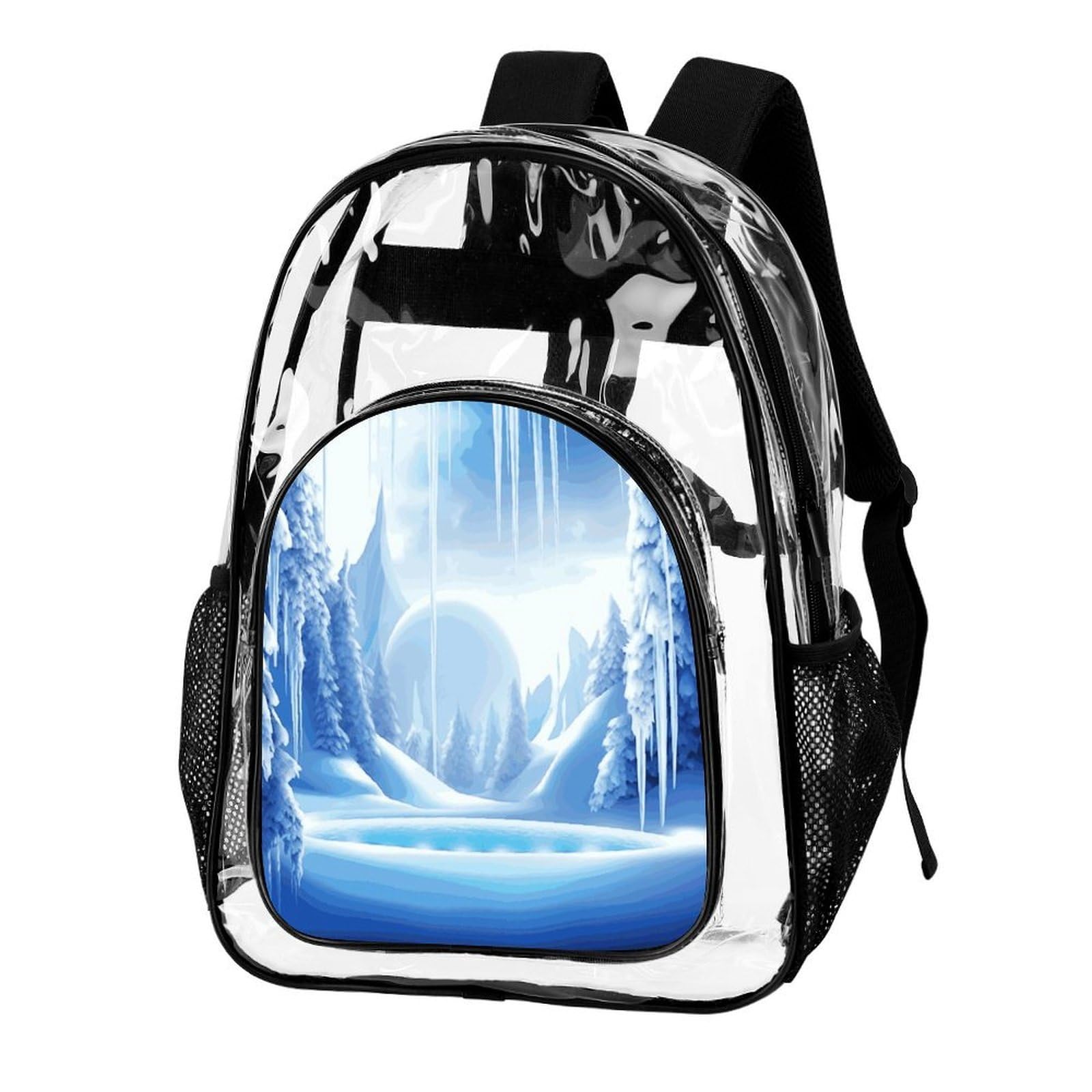 Snow Ice World, zaino trasparente grande, in PVC trasparente, per la sicurezza, il lavoro, i viaggi, lo stadio