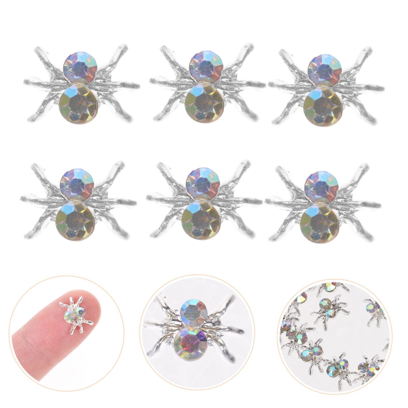 Healvian 300piezas Adornos De Manicura De Araña Para Decoración De Uñas Para Halloween y Fiestas