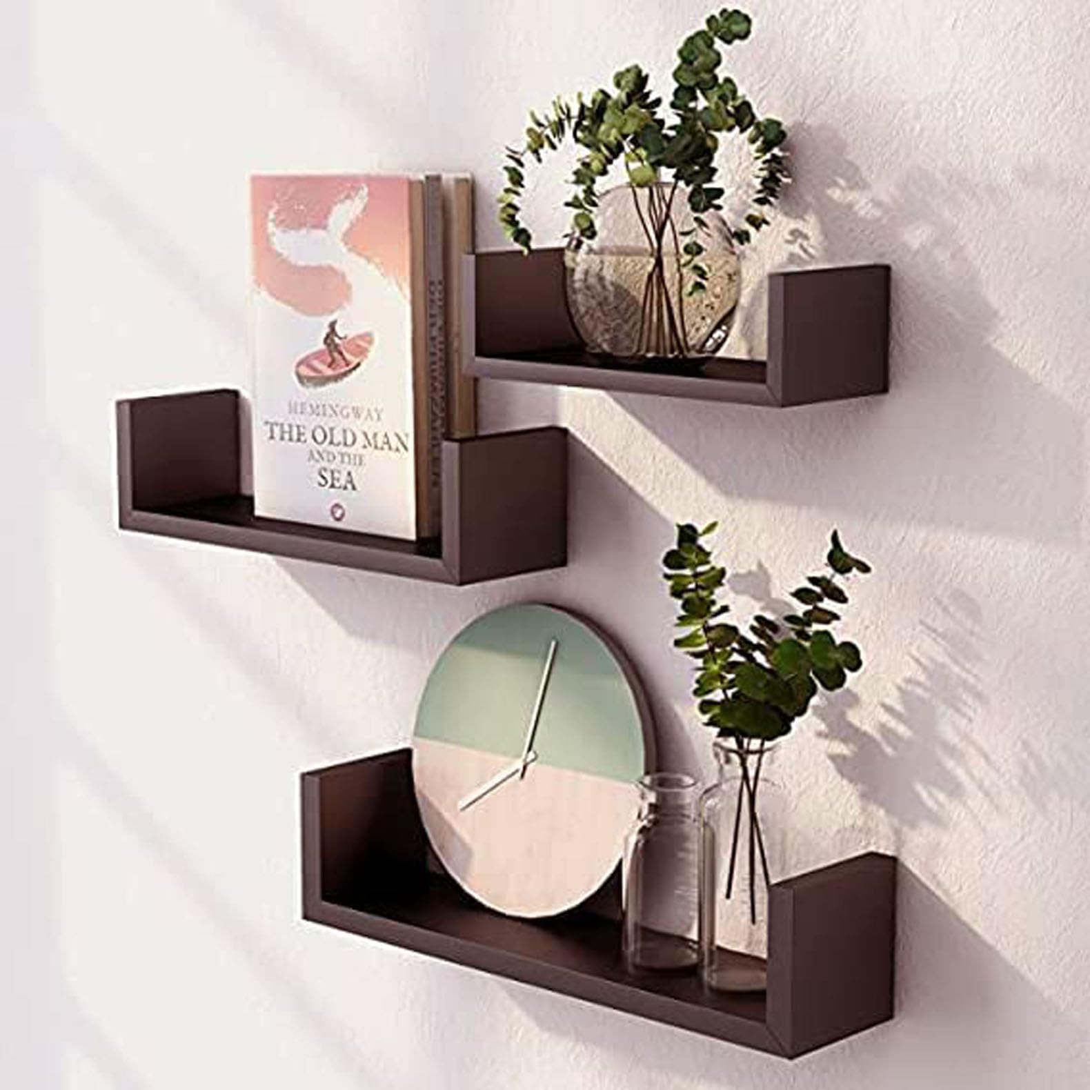 A.I.New Craft Floating Shelves Wall Mounted, Solid Wood Wall Shelves, Black (Brown) (B0BD2D5W72) Amazon Price History, Amazon Price Tracker