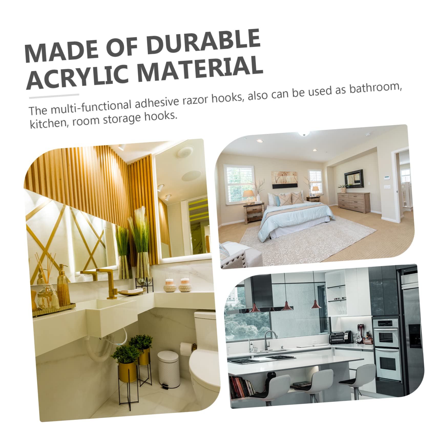 Housoutil 16pezzi Gancio Adesivo Multifunzionale Per Bagno e Cucina Da Ottimizza Lo Spazio Verticale Per Asciugamani e Accessori Design Elegante e Resistente