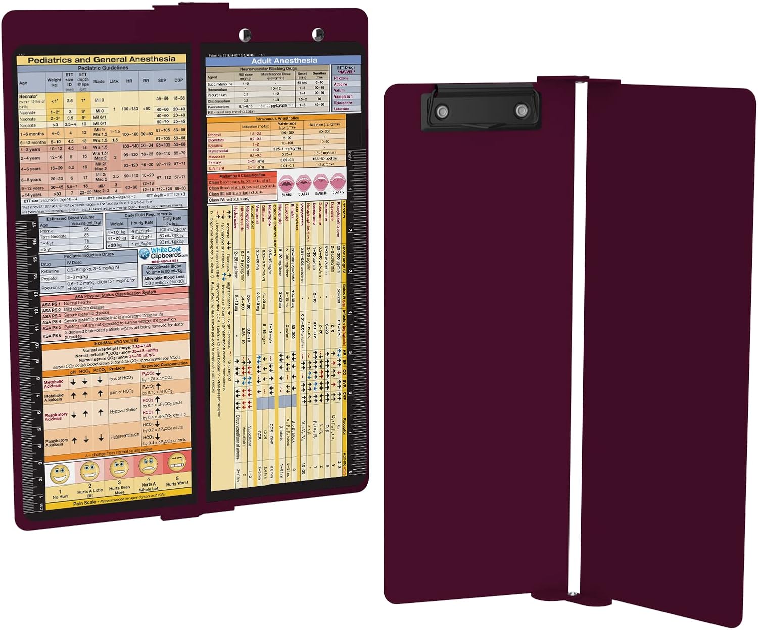 Whitecoat Clipboard® Vertical - Wine Anesthesia Edition