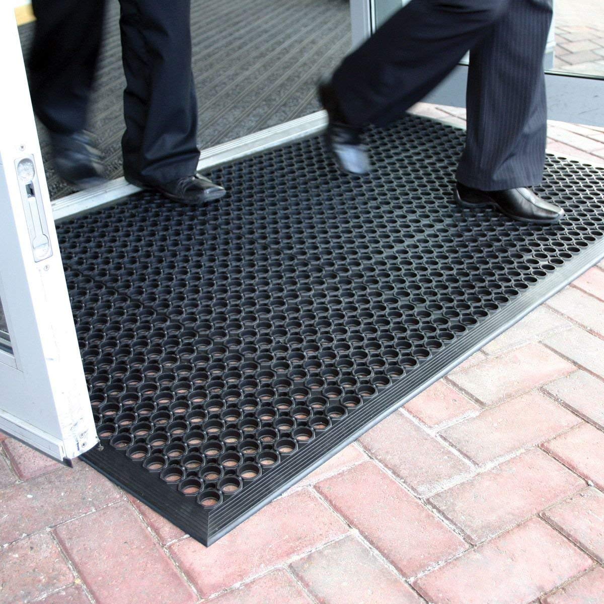 RSM RUGS® Large Outdoor Rubber Entrance Mats Anti Fatigue None Slip Drainage Door Mat Flooring (80cm x 120cm)