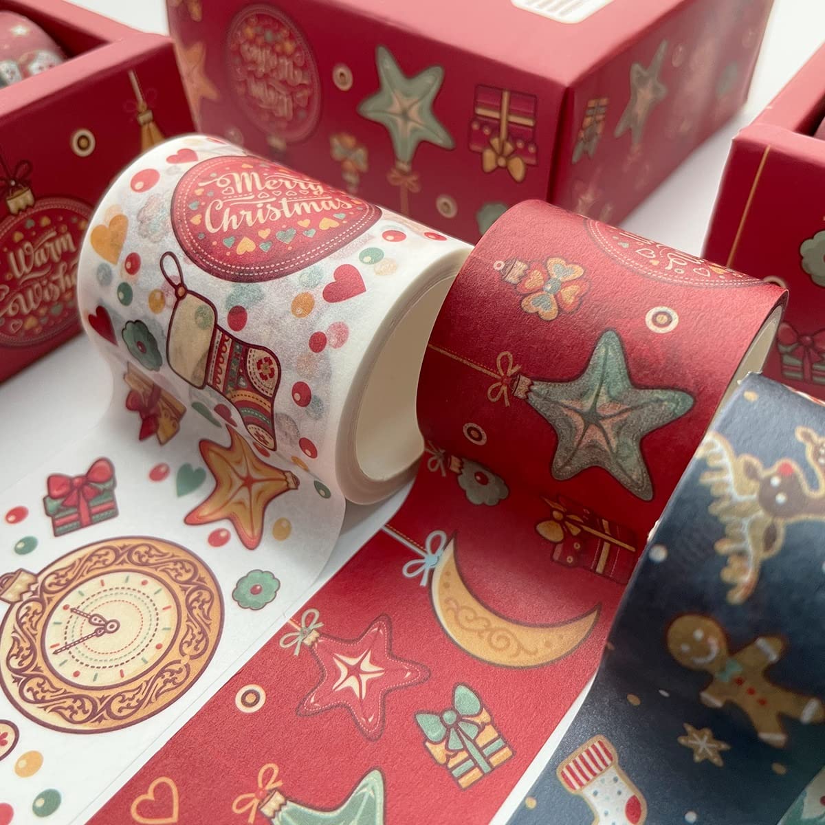 Cinta Adhesiva 6pcs / Kit Feliz Navidad Cinta Cinta Festiva Cinta Washi Tape Bricolaje Cinta de enmascarar Pegatinas de Embalaje Decorativo Cinta Adhesiva Decorativa