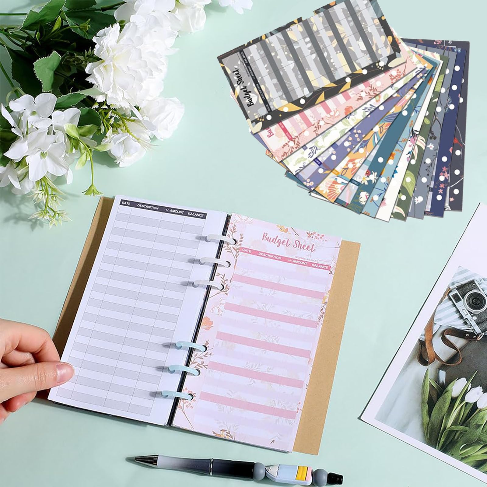 Planificateur de Budget A6 72 Feuilles Mensuel Recharges Papier 6 Trous Organisateur