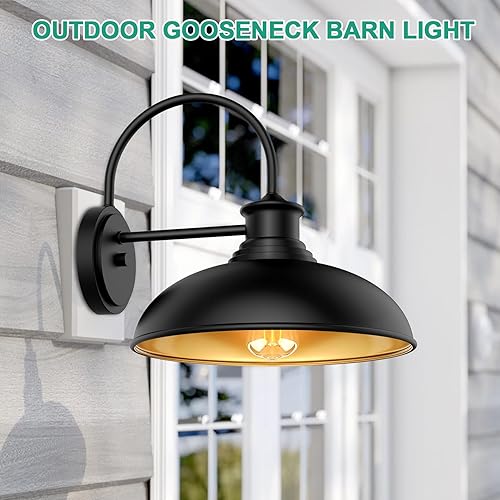 Miniatura 7 de Lamomo Poch Lght de cuello de cisne, paquete de 2 accesorios de iluminación exterior para exteriores del atardecer al amanecer, luces grandes de