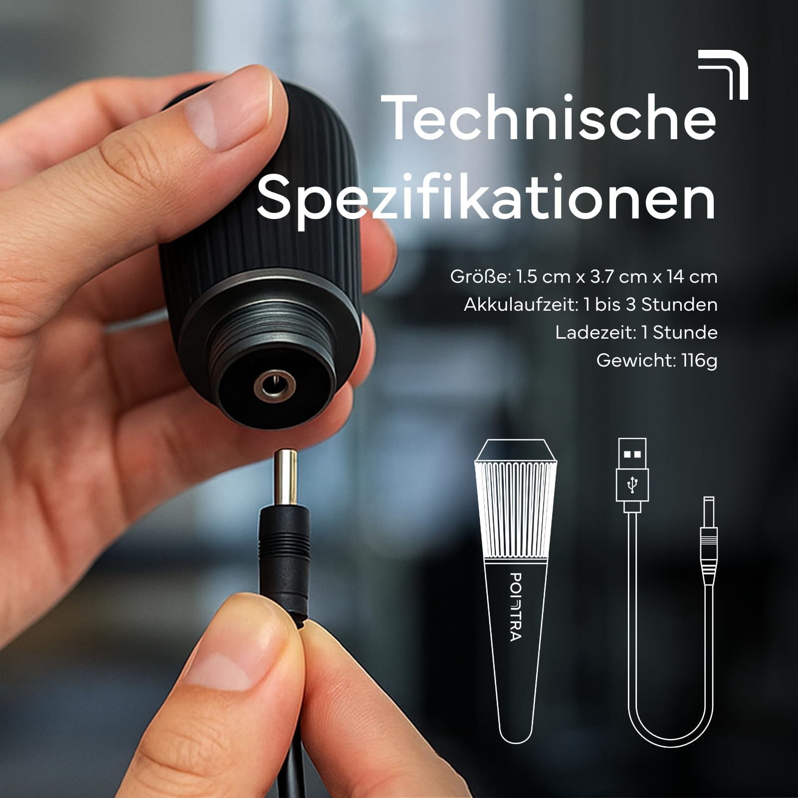 TensCare Pointra Fokales Vibrationsgerät für Muskelbeschwerden | Tragbarer Massage-Stift mit 10 Modi für gezielte Vibration bei Verspannungen, Steifheit und überlasteten Muskeln.