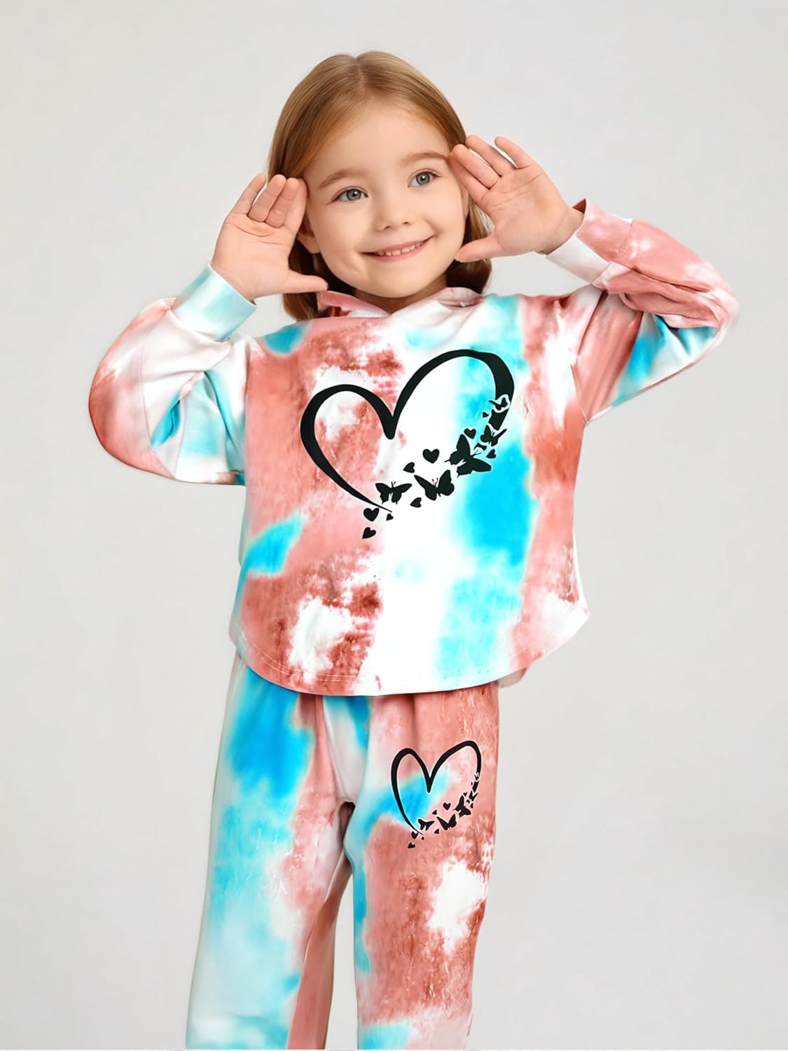 Kid Toddler Girl Clothes Tie Dye Hoodie Sweatshirt Little Girls Fall Pullover Hooded Pant Outfits Set - Image 5