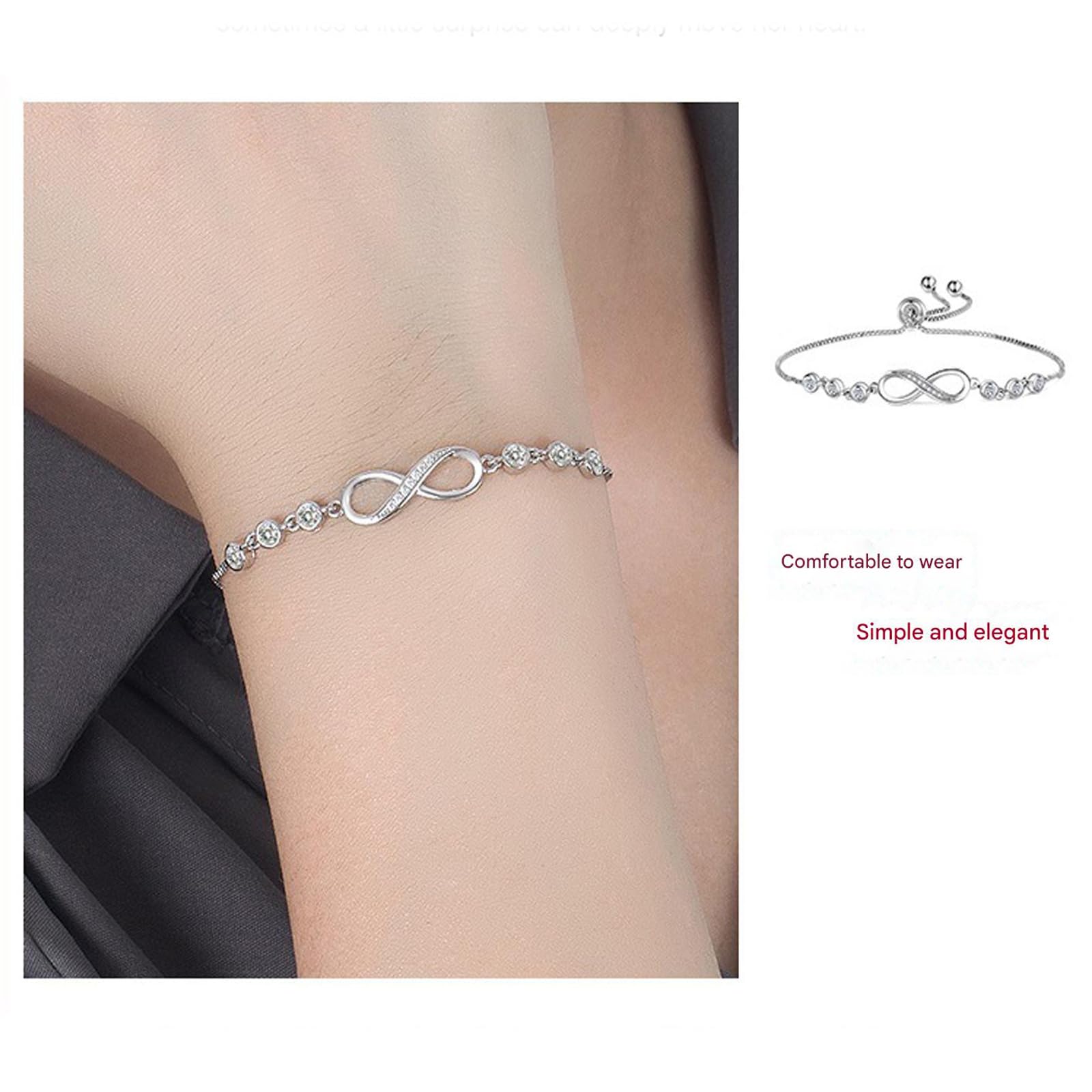 Braccialetto Donna Numero Regolabile E Bracciale Lettera per Le Donne, Accessorio di Moda Minimalista alla Moda-Bianco
