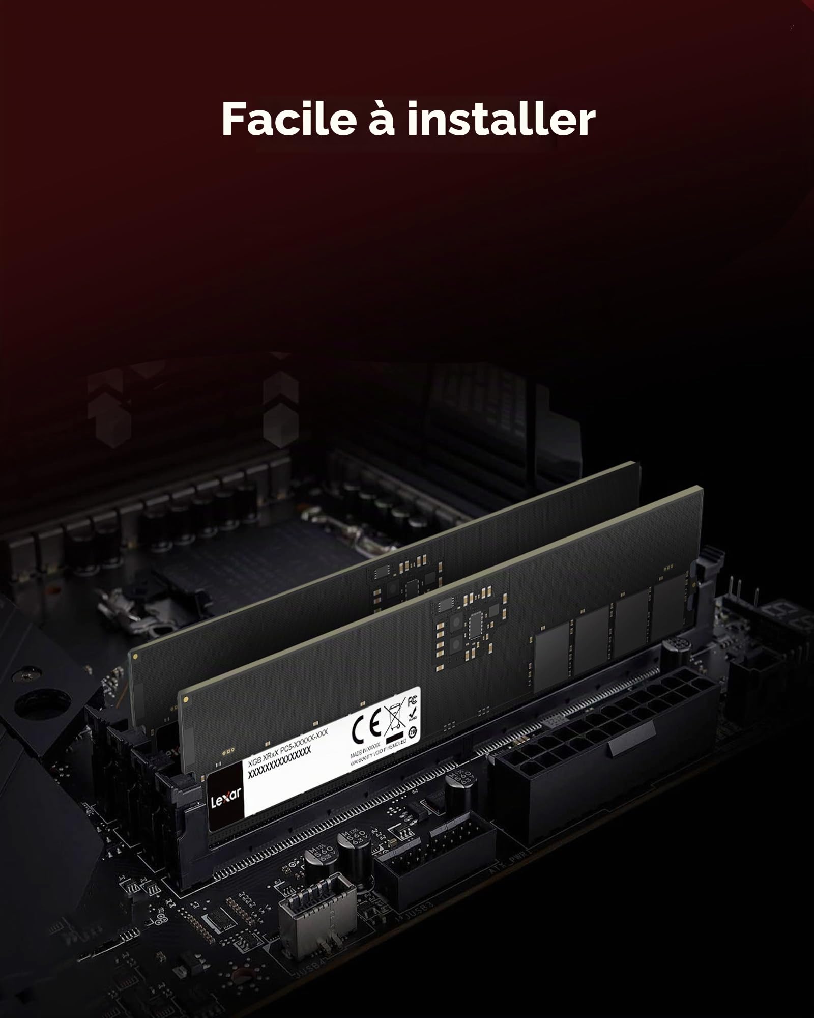Lexar UDIMM 16GB DDR5 RAM 5600MHz CL46, 288-Pin Computer RAM, High Performance DRAM U-DIMM pour PC/Mémoire d'ordinateur, AI, 1.1V, CL46-45-45-90