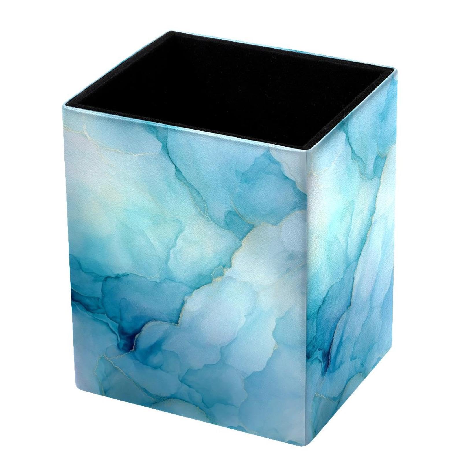 VAPOKF Pencil Holders for Desk, Marble Texture Printed Pen Holders Pen Pot Makeup Brushes Storage Desktop Stationery Supplies Organiser for Home Office