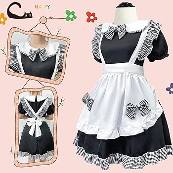 Amazon.co.jp: [Socpuro] ロリータ メイド服 チェック柄 コスプレ