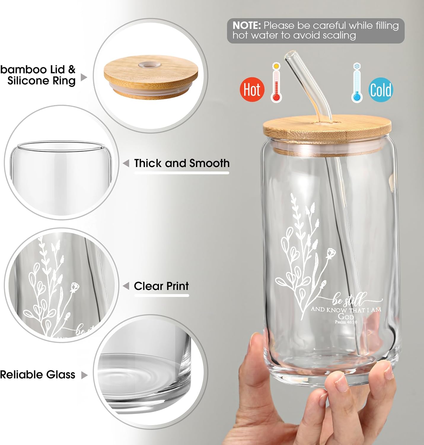 Fumete 4 Set Christian Gifts for Women Bulk Religious Makeup Bag Bible Verse Glass Cup Mini Christian Compact Mirror Regalos Cristianos for Mothers Day Birthday Graduation Church Gift (Neutral Colors) - Image 3