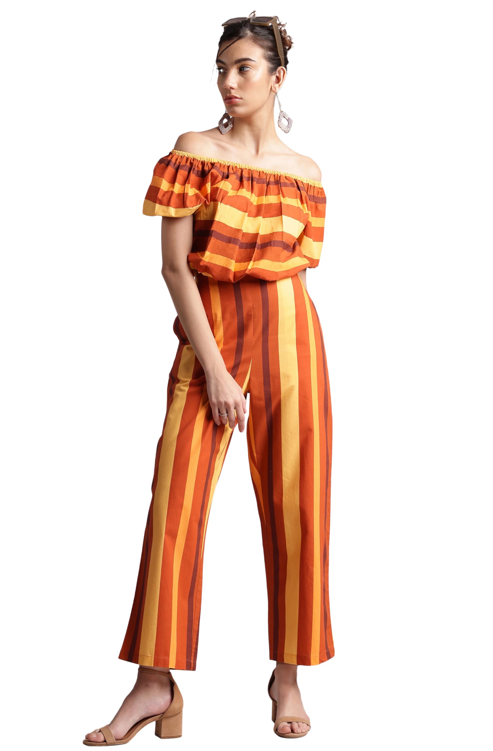 Womens Crop Top With Pant Set-image-0