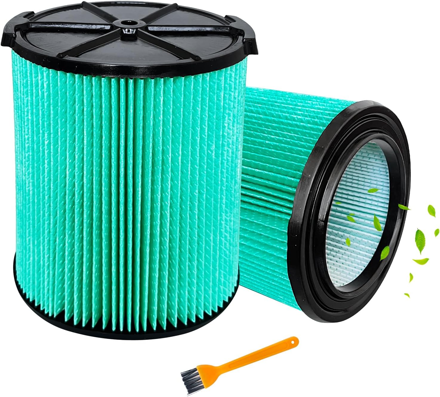 Cartridge Filter for Craftsman CMXZVBE38753 HEPA Media Wet Dry Vac Filter Fit 5 to 20 Gallon Shop Vacuums (9-38753), 2 Pack
