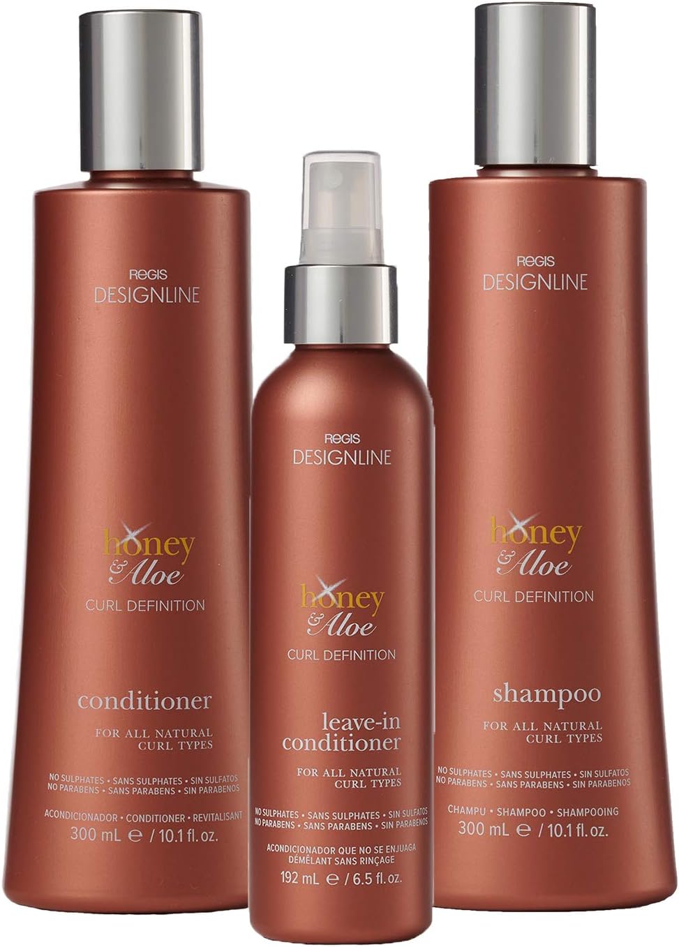 Honey & Aloe TRIO KIT - Regis DESIGNLINE - Gently Cleanses and Helps Create Frizz-Free Better Defined Curls (3 Pack)