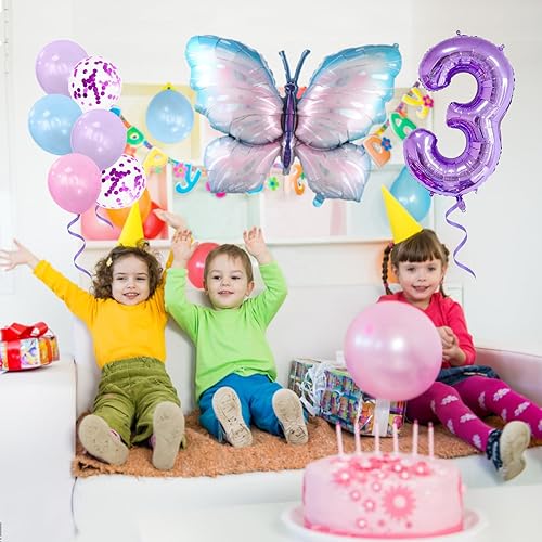 Miniatura 6 de Decoraciones de cumpleaños de mariposa con globo de mariposa para niñas (mariposa 8)
