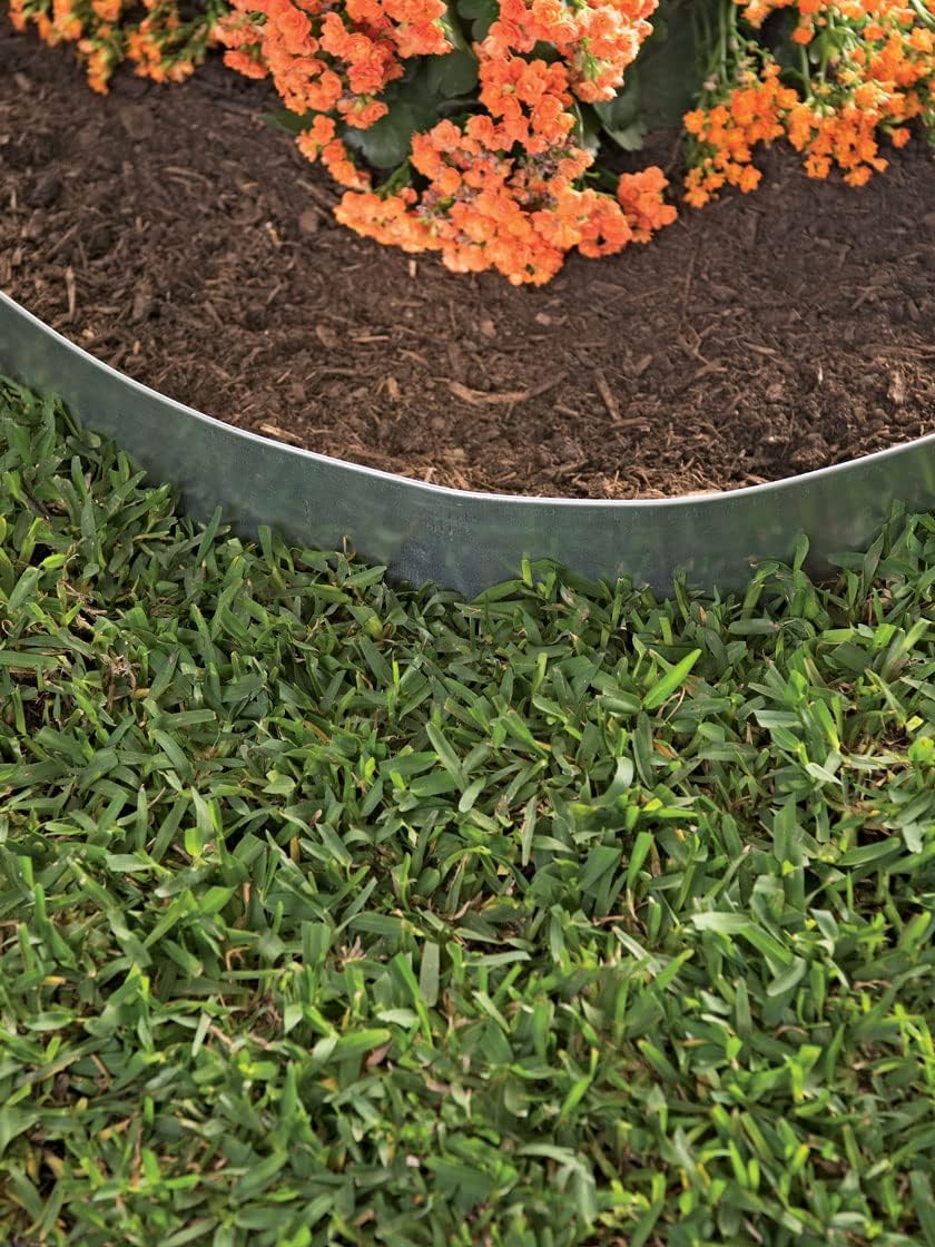 Gardener's Supply Company Galvanized Steel Edging - Set of 4 Pieces Each 44.5" Long | Long Lasting Easy Bend for Attractive and Defined Flower Beds, Gardens & Walkways