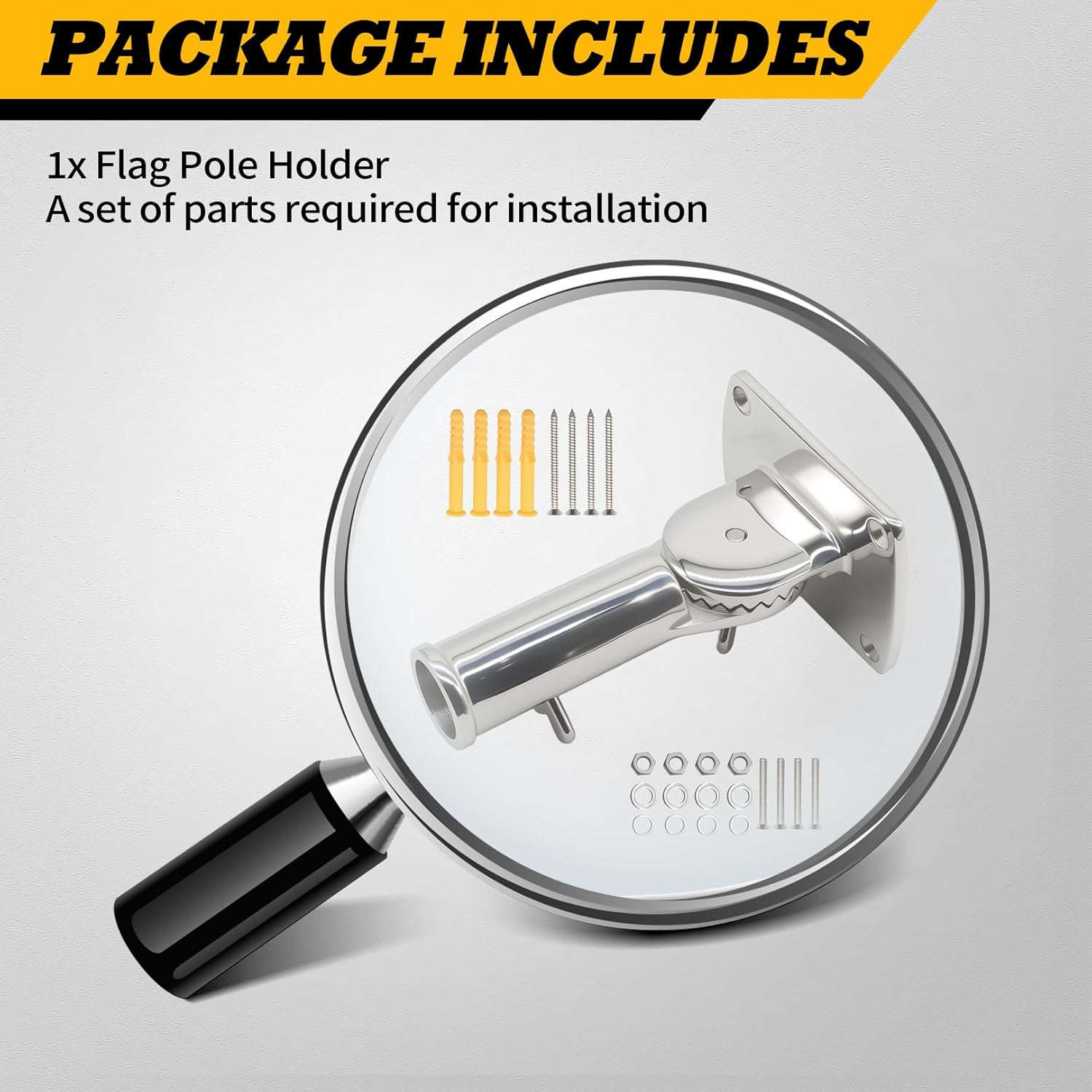 1 Inch Heavy Duty Flag Pole 316 Stainless Steel Holder Outdoor 180° Adjustable Flag Holder Flag Pole Mount - Image 4