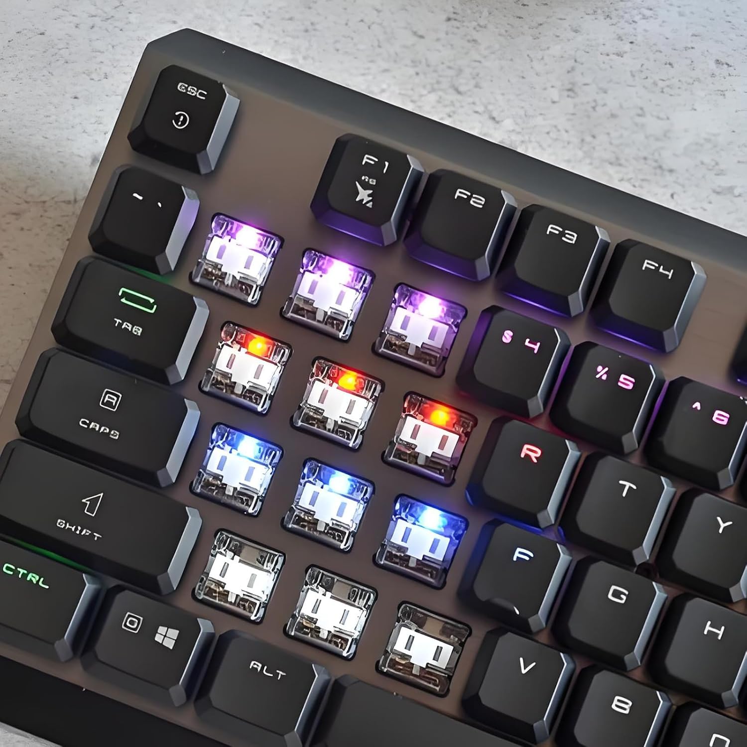 DRAOZA Kailh Choc Low Profile Clicky Switch 5-Pin 1350 Chocolate for Mechanical Gaming Keyboard (White, 72pcs)