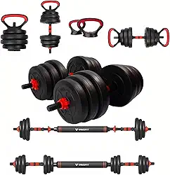 Barra Anilha Halter Kettlebell Kit Musculação Completo - 40kg