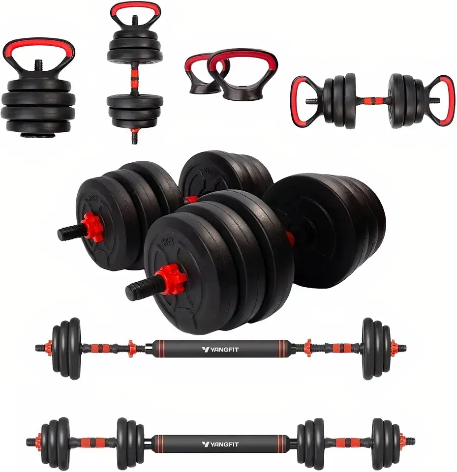 Barra Anilha Halter Kettlebell Kit Musculação Completo - 40kg