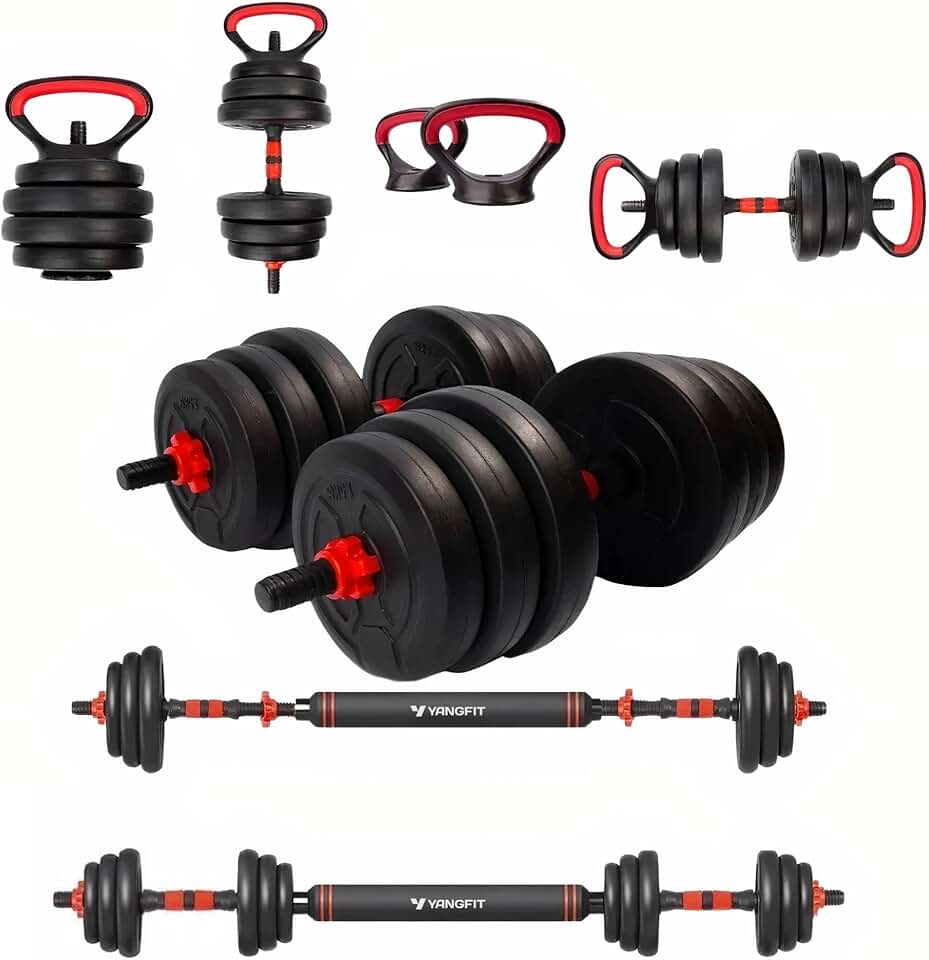 Barra Anilha Halter Kettlebell Kit Musculação Completo - 40kg