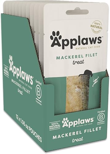 Applaws Whole Mackerel Loin Cat Treats 12-Pack 1.06 oz Pouches