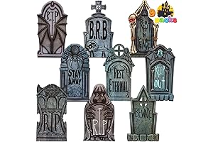 JOYIN 16" 9 Pcs Halloween Tombstones Decorations