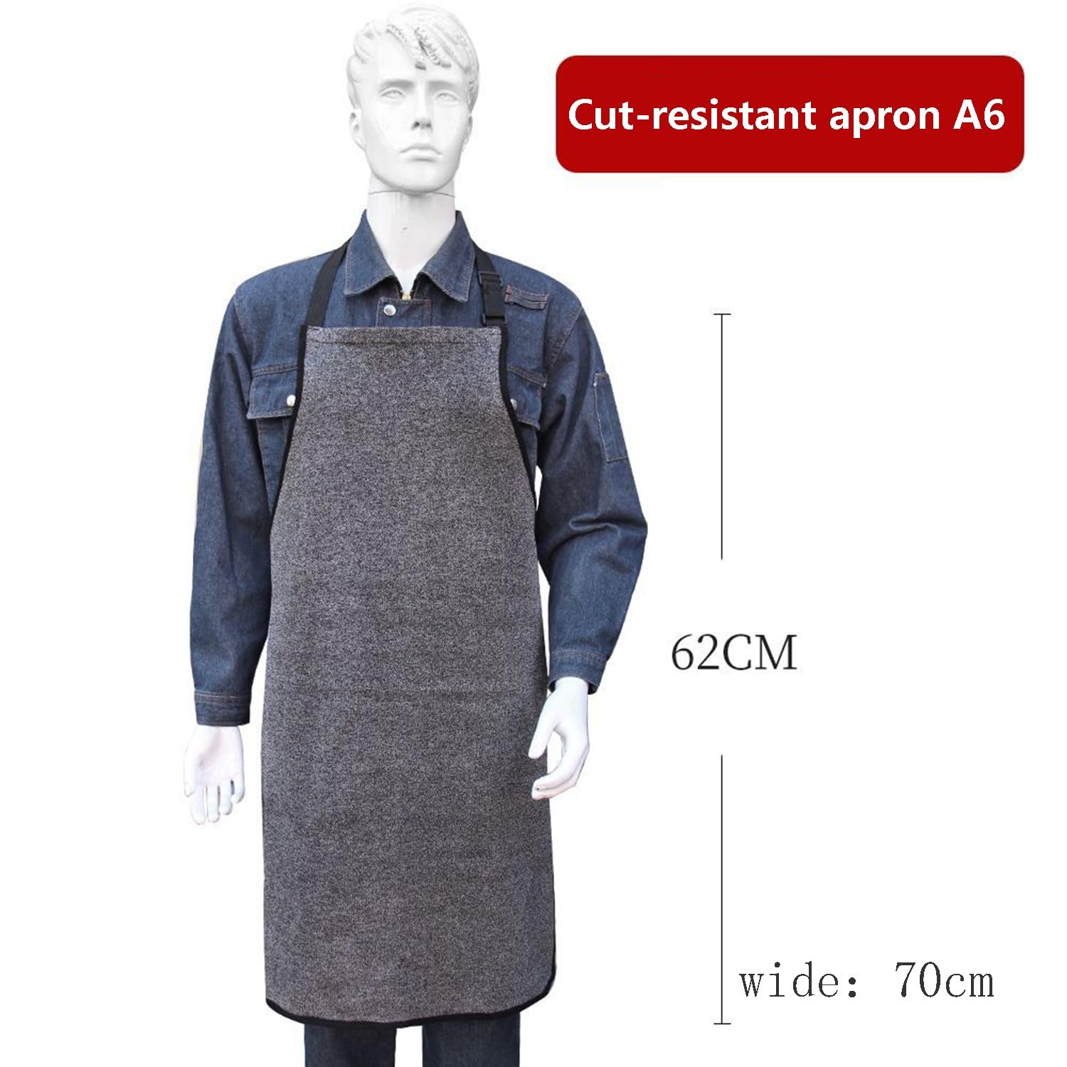 Ropa Resistente A Cortes De Carnicero, Delantal De Seguridad Profesional para Chef, Delantal De Trabajo Protector A Prueba De Cuchillos para Carniceros,Resistente A Perforaciones,Desgaste