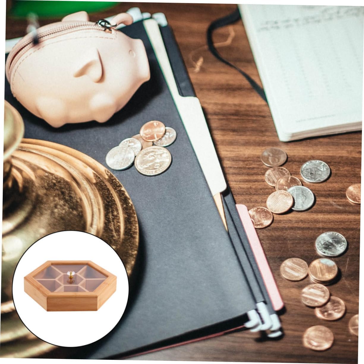 VOSAREA 1pc Wooden Jewelry Storage Box Compartment Decorative Snack Box for Fruit Dry Fruits Desserts Easy to Clean