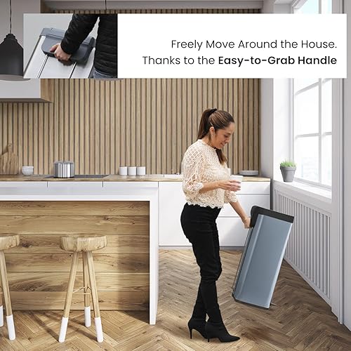 Miniatura 12 de Home Zone Living Basurero de cocina de gran capacidad de 18.5 galones, cuerpo alto sin forro, capacidad de 70 litros, negro mate, serie Virtuoso