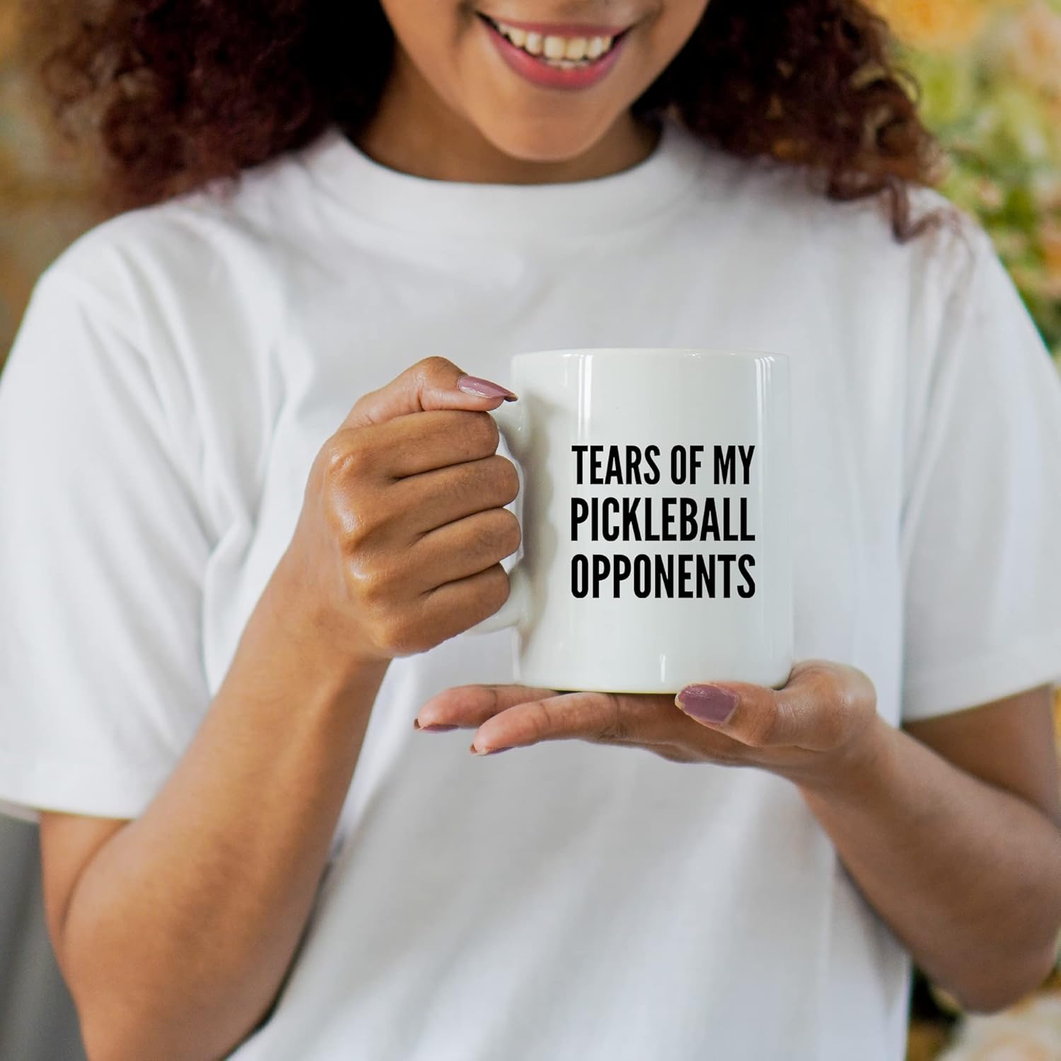 Panvola Tears of My Pickleball Opponents Pickleball Gifts Sports Player Dad Mom Uncle Aunt Boyfriend Girlfriend Coach Gifts Coffee Mug Ceramic Cup Novelty Drinkware (11 oz, White) - Image 7