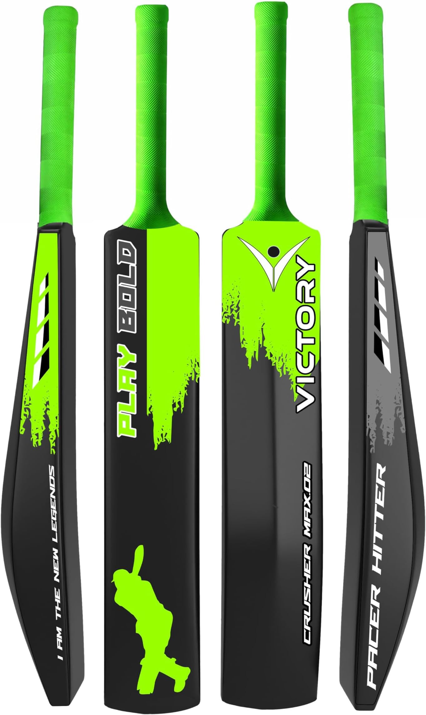 Victory Plastic Cricket Bat Full Size Tennis Bat (34" x 4.5") for All Age Groups - Scream/Defender/Play Bold/Off Defender/Skull Series (Play Bold)