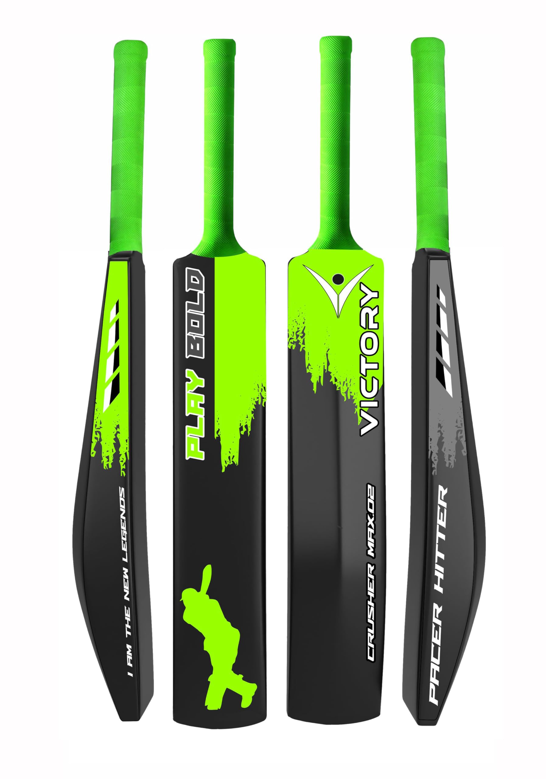 Victory Plastic Cricket Bat Full Size Tennis Bat (34" x 4.5") for All Age Groups - Scream/Defender/Play Bold/Off Defender/Skull Series (Play Bold)