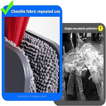 COUCHO Wet Umbrella Dryer Stand, Umbrella Water Remover with Removable Water Tray, Double-layered Rainwater Absorbing Umbrellas Rack with Wheels, Drip Catcher Machine, Prevent Wet Floors