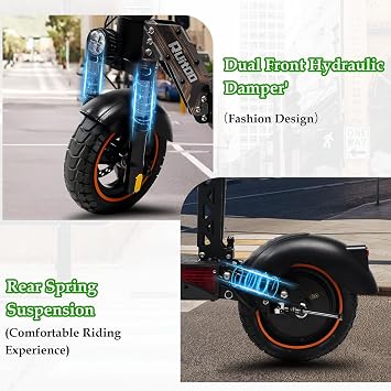 Electric Scooter for Adults, 5600W/1500W/1200W/800W Motor Fast Electric Scooter, 46/40/35 MPH Top Speed, 27Ah/20.8Ah/15.6Ah Battery, 10/11 Off Road Tire Foldable E-Scooter for Commuter Outdoor campus