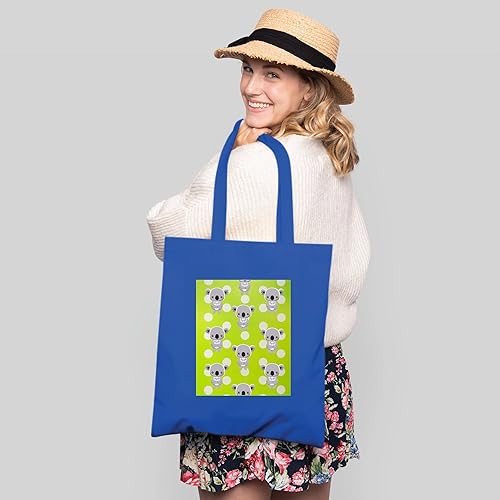 Miniatura 3 de Gift Idea for Cute Koala Bear with Lime Green Polka Spots Natural White Multicolor Canvas Tote Bag