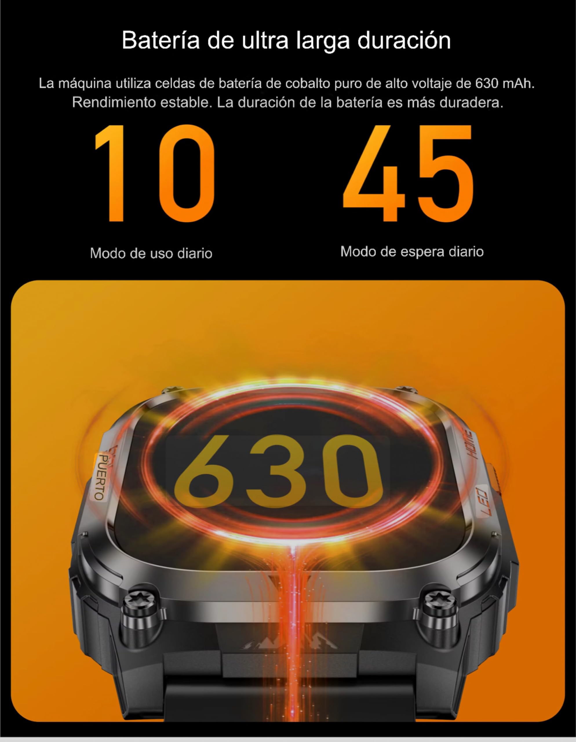 Reloj Inteligente Hombre Mujer GPS Deportivo QX18, Smartwatch con Monitor de Frecuencia Cardíaca, Oxígeno en Sangre, Brújula, Monitor de Sueño, Batería 630mAh