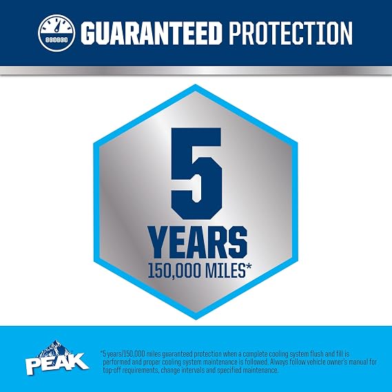PEAK OET Extended Life Blue 50/50 Prediluted Antifreeze/Coolant for European Vehicles, 1 Gal.